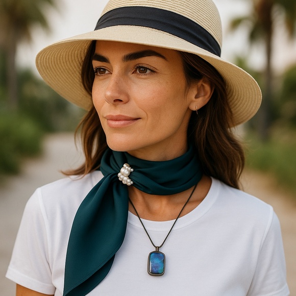 NWT SILKLETTE Emerald Green 100% Fine Silk Kerchief Scarf - Picture 1 of 4